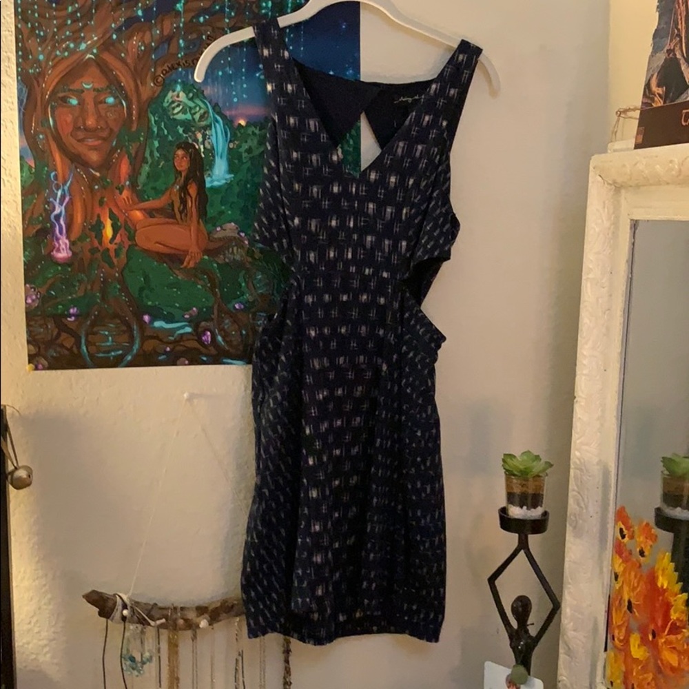 Blue cut out dress